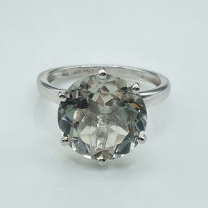 Extraordinary 5 carat Genuine Prasiolite Solitaire Ring